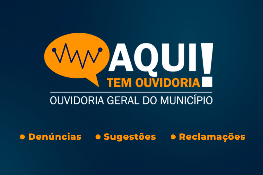 Arte com plano de fundo azul petróleo. Centralizado e em destaque, o logotipo 