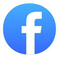 logo do Facebook, formado por um círculo azul escuro, com pontas arredondadas. Ao centro do quadrado, um pouco mais para a esquerda, há a letra f em minúsculo na cor branca.